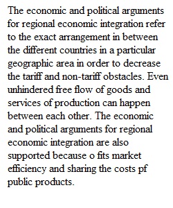 Regional Economic and Political Integration